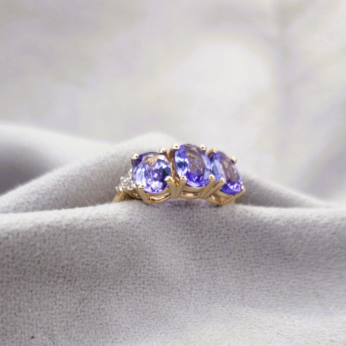 2.35ct Tanzanite & White Topaz Ring 9ct Yellow Gold from Ace jewellery, Leeds