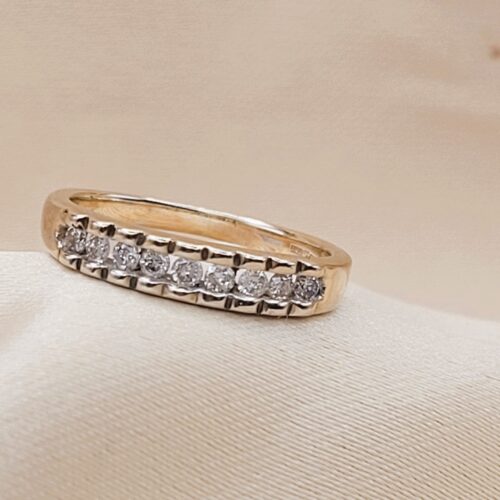 0.25ct Diamond Channel-Set Fancy Half Eternity Ring 9ct Yellow Gold from Ace Jewellery, Leeds