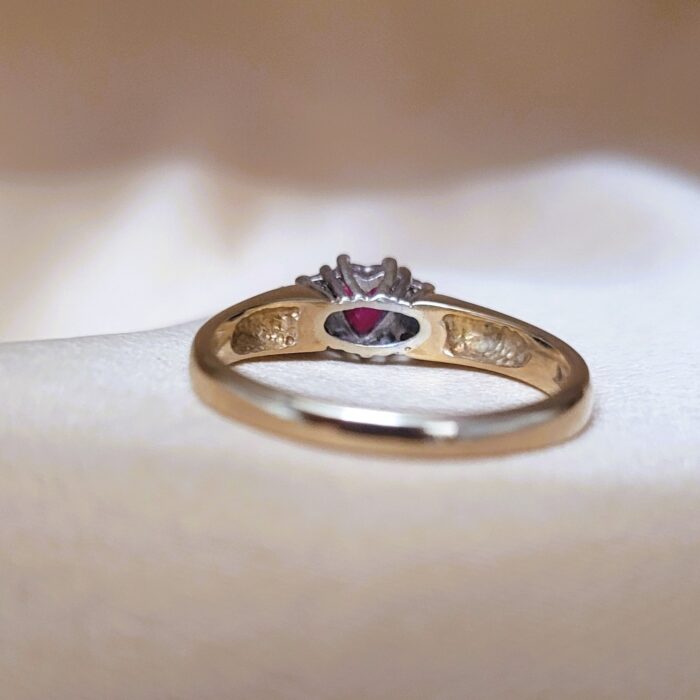 0.77ct Heart-Shaped Ruby & Diamond Ring 9ct Yellow Gold from Ace Jewellery, Leeds