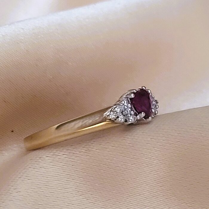 0.77ct Heart-Shaped Ruby & Diamond Ring 9ct Yellow Gold from Ace Jewellery, Leeds