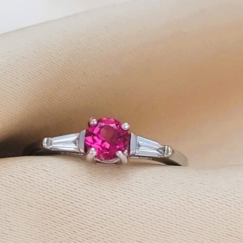0.70ct Pink Tourmaline & Diamond Ring 18ct Yellow Gold from Ace Jewellery, Leeds
