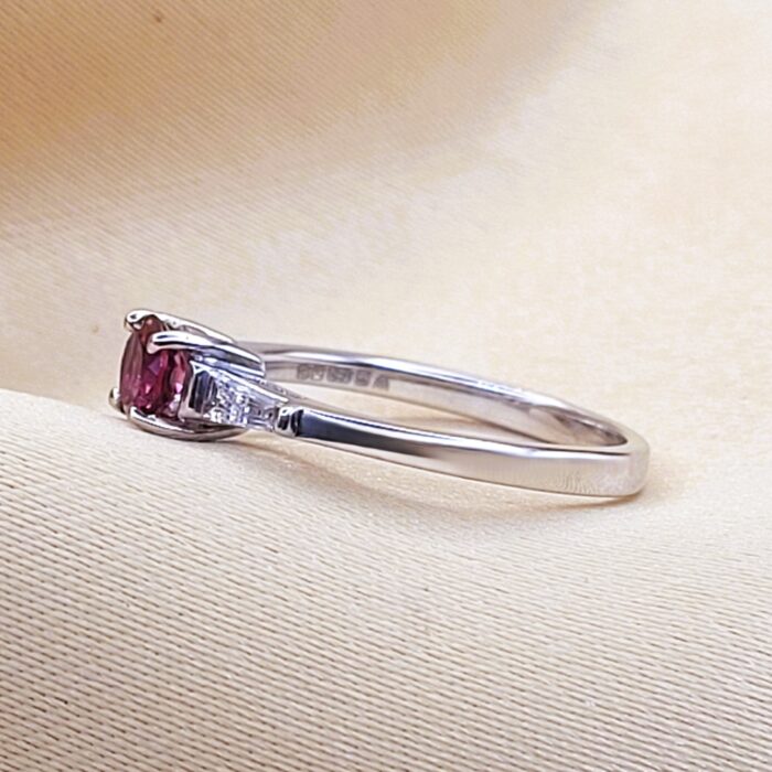 0.70ct Pink Tourmaline & Diamond Ring 18ct Yellow Gold from Ace Jewellery, Leeds