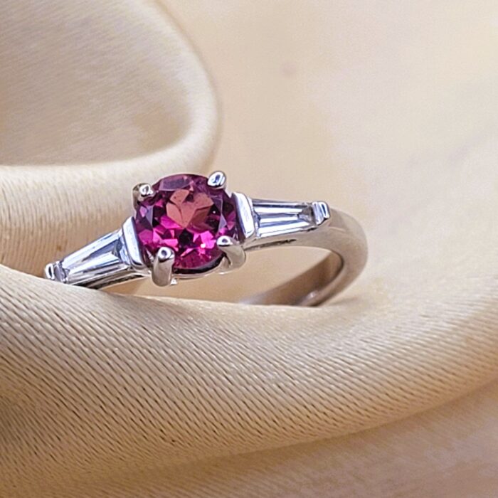 0.70ct Pink Tourmaline & Diamond Ring 18ct Yellow Gold from Ace Jewellery, Leeds