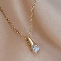 0.30ct Round Diamond Pendant Necklace 18ct Yellow Gold from Ace Jewellery, Leeds