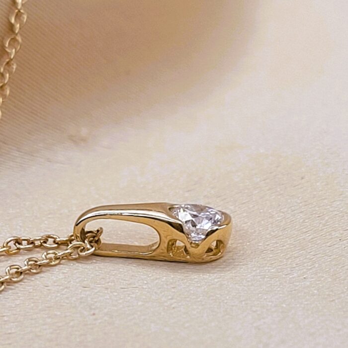 0.30ct Round Diamond Pendant Necklace 18ct Yellow Gold from Ace Jewellery, Leeds