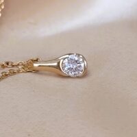 0.30ct Round Diamond Pendant Necklace 18ct Yellow Gold from Ace Jewellery, Leeds