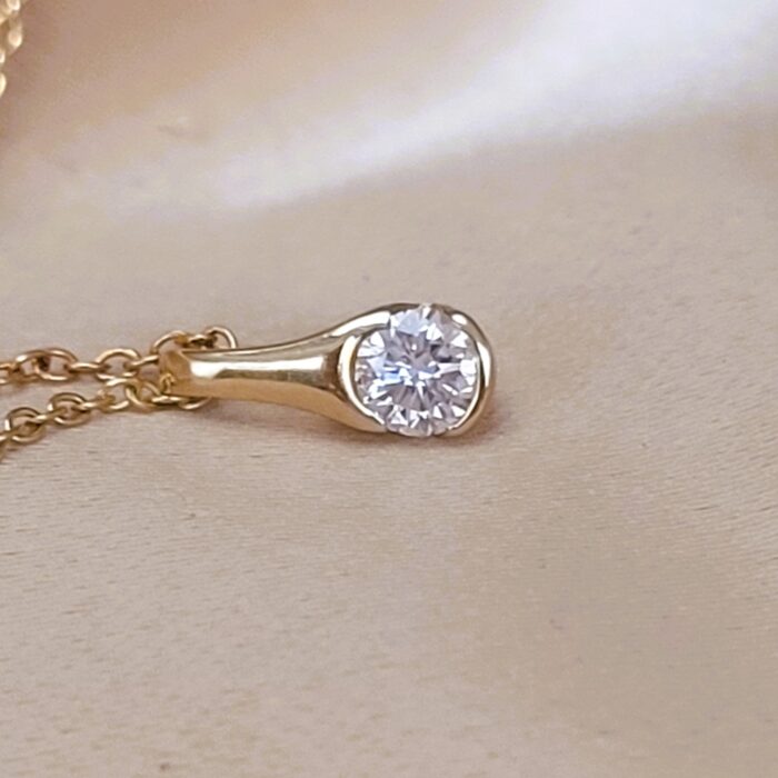 0.30ct Round Diamond Pendant Necklace 18ct Yellow Gold from Ace Jewellery, Leeds