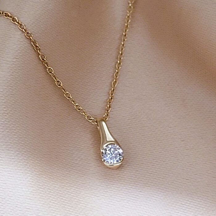 0.30ct Round Diamond Pendant Necklace 18ct Yellow Gold from Ace Jewellery, Leeds