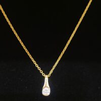 0.30ct Round Diamond Pendant Necklace 18ct Yellow Gold from Ace Jewellery, Leeds