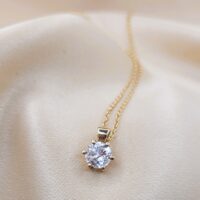 0.96ct Round Diamond Pendant Necklace 18ct Yellow Gold from Ace Jewellery, Leeds