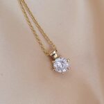 0.96ct Round Diamond Pendant Necklace 18ct Yellow Gold from Ace Jewellery, Leeds