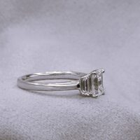 0.94ct Emerald Cut Diamond Three-Stone Engagement Ring Platinum from Ace Jewellery, Leeds
