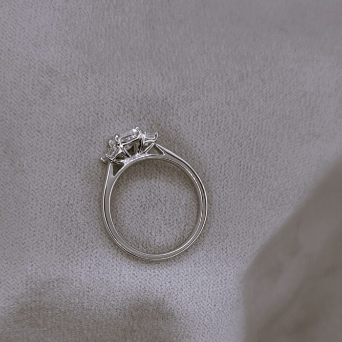 0.94ct Emerald Cut Diamond Three-Stone Engagement Ring Platinum from Ace Jewellery, Leeds