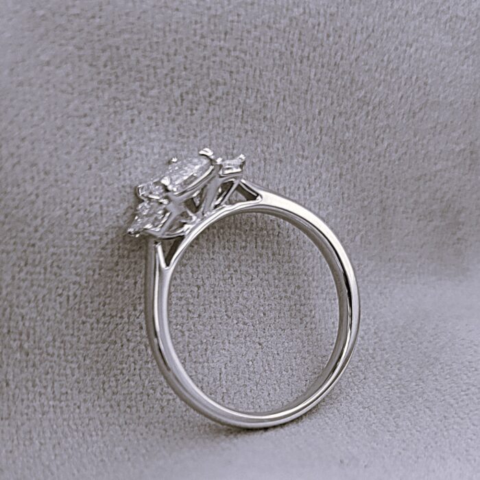 0.94ct Emerald Cut Diamond Three-Stone Engagement Ring Platinum from Ace Jewellery, Leeds