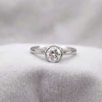 0.70ct Diamond Collet-Set Solitaire Ring Platinum from Ace Jewellery, Leeds