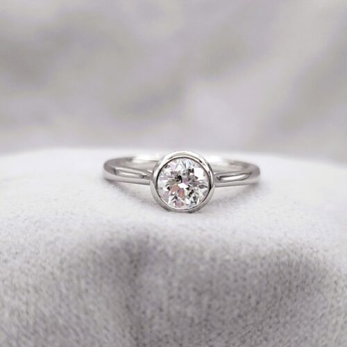 0.70ct Diamond Collet-Set Solitaire Ring Platinum from Ace Jewellery, Leeds