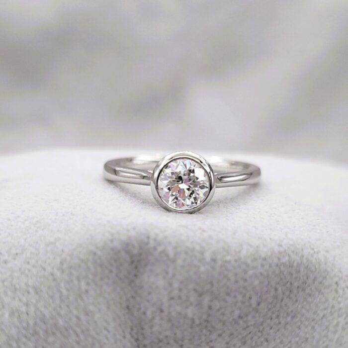 0.70ct Diamond Collet-Set Solitaire Ring Platinum from Ace Jewellery, Leeds