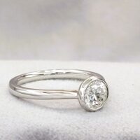 0.70ct Diamond Collet-Set Solitaire Ring Platinum from Ace Jewellery, Leeds