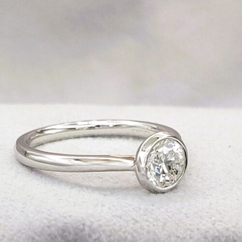 0.70ct Diamond Collet-Set Solitaire Ring Platinum from Ace Jewellery, Leeds