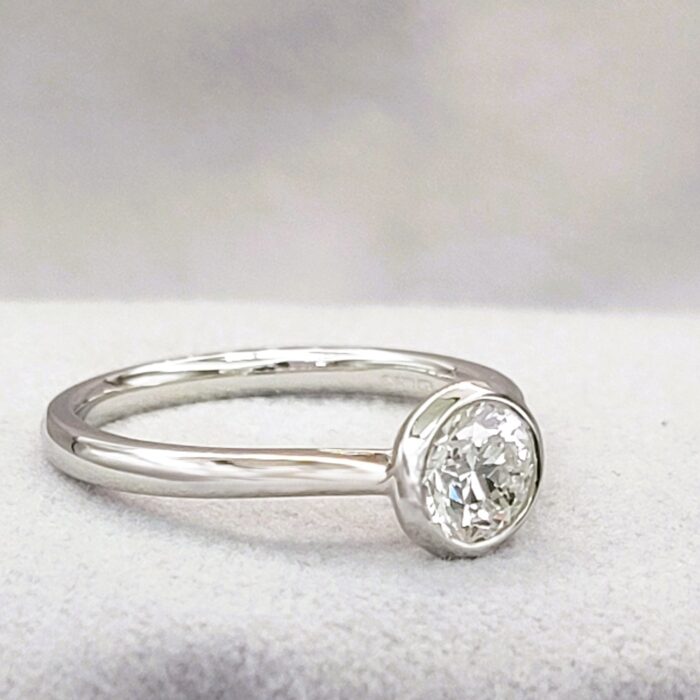 0.70ct Diamond Collet-Set Solitaire Ring Platinum from Ace Jewellery, Leeds