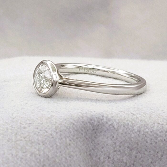 0.70ct Diamond Collet-Set Solitaire Ring Platinum from Ace Jewellery, Leeds