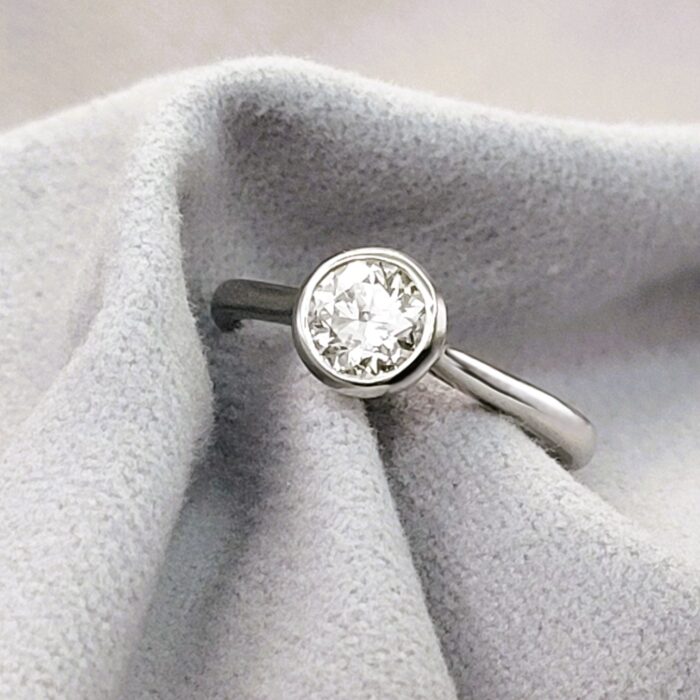 0.70ct Diamond Collet-Set Solitaire Ring Platinum from Ace Jewellery, Leeds