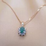 0.47ct Emerald & Diamond Pendant Necklace 9ct Yellow Gold from Ace Jewellery, Leeds