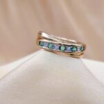 0.32ct Emerald & Diamond Half Eternity Ring 9ct Yellow Gold from Ace Jewellery, Leeds
