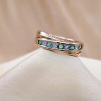 0.32ct Emerald & Diamond Half Eternity Ring 9ct Yellow Gold from Ace Jewellery, Leeds