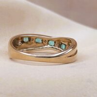 0.32ct Emerald & Diamond Half Eternity Ring 9ct Yellow Gold from Ace Jewellery, Leeds
