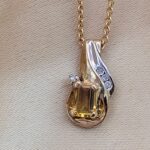 0.55ct Citrine & Diamond Pendant Necklace 9ct Yellow Gold from Ace Jewellery, Leeds