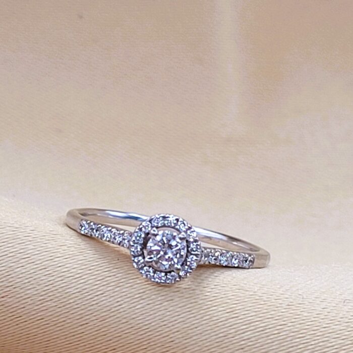 0.17ct Diamond Halo Ring 9ct White Gold from Ace Jewellery, Leeds