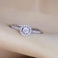0.17ct Diamond Halo Ring 9ct White Gold from Ace Jewellery, Leeds