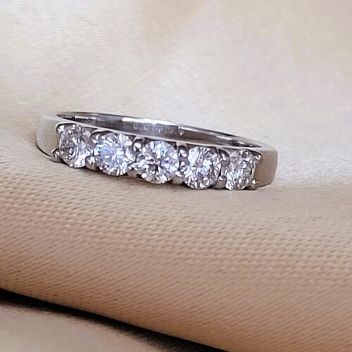 0.69ct Brilliant-Cut Diamond Five-Stone Ring Platinum from Ace Jewellery, Leeds