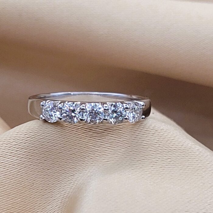 0.69ct Brilliant-Cut Diamond Five-Stone Ring Platinum from Ace Jewellery, Leeds