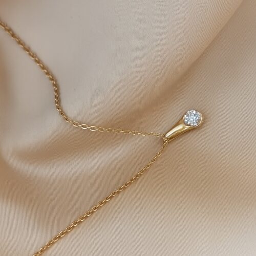 0.30ct Round Diamond Pendant Necklace 18ct Yellow Gold from Ace Jewellery, Leeds