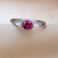 0.70ct Pink Tourmaline & Diamond Ring 18ct Yellow Gold from Ace Jewellery, Leeds