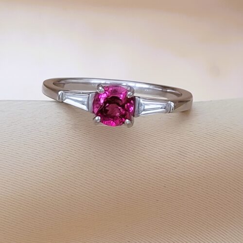 0.70ct Pink Tourmaline & Diamond Ring 18ct Yellow Gold from Ace Jewellery, Leeds