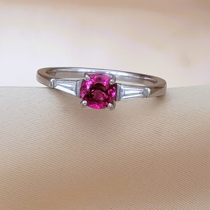 0.70ct Pink Tourmaline & Diamond Ring 18ct Yellow Gold from Ace Jewellery, Leeds