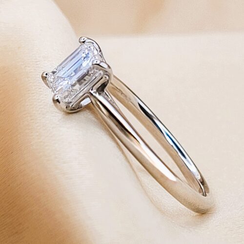 1.01ct Emerald Cut Diamond Solitaire Engagement Ring Platinum from Ace Jewellery, Leeds