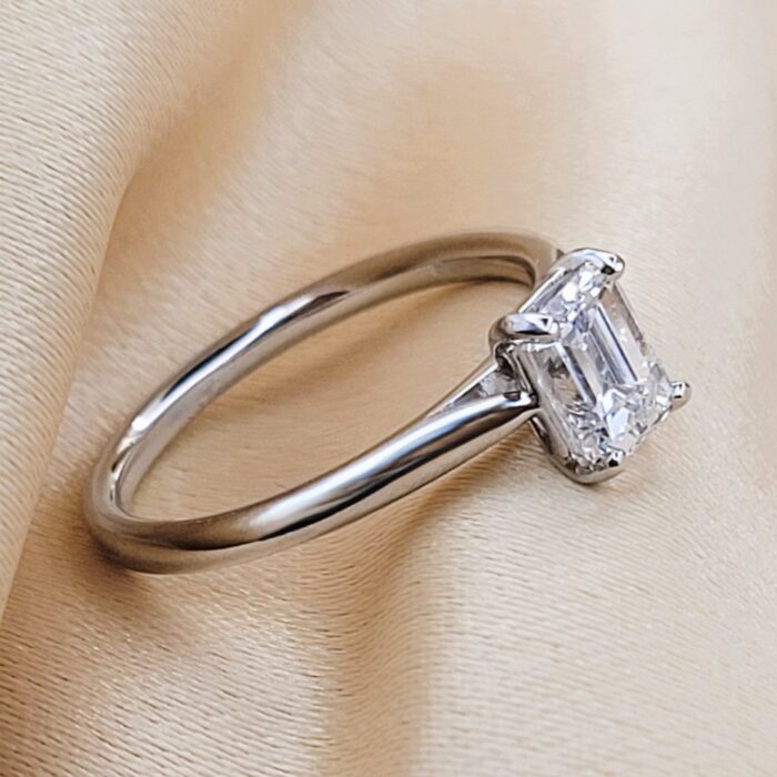 1.01ct Emerald Cut Diamond Solitaire Engagement Ring Platinum from Ace Jewellery, Leeds