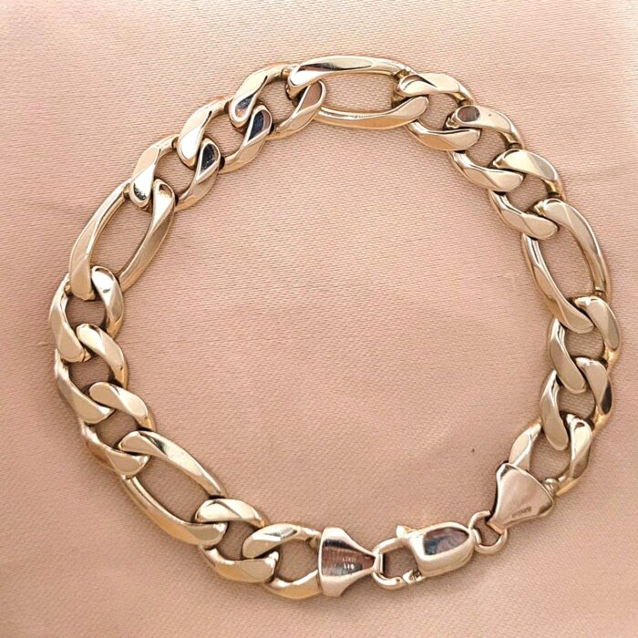 9ct Yellow Gold Men’s Figaro Bracelet from Ace Jewellery, Leeds