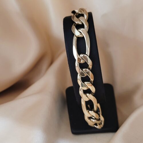 9ct Yellow Gold Men’s Figaro Bracelet from Ace Jewellery, Leeds