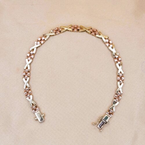 9ct Yellow & Rose Gold Kisses Bracelet from Ace Jewellery, Leeds
