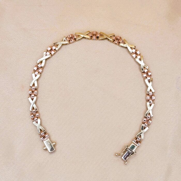 9ct Yellow & Rose Gold Kisses Bracelet from Ace Jewellery, Leeds