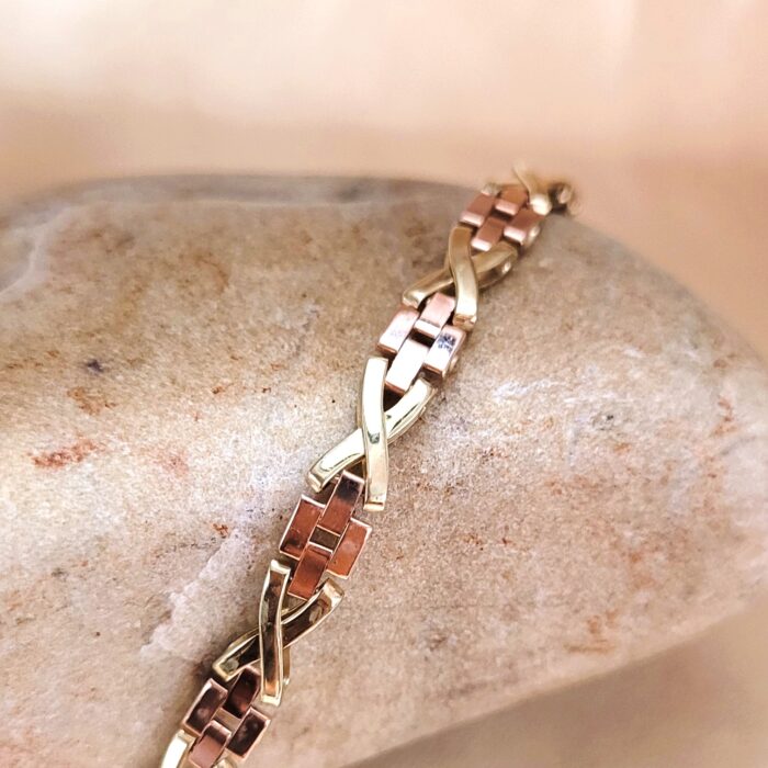 9ct Yellow & Rose Gold Kisses Bracelet from Ace Jewellery, Leeds