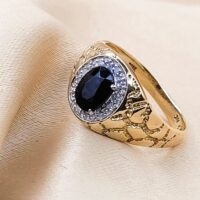1.18ct Sapphire & Diamond Statement Ring 9ct Yellow Gold from Ace Jewellery, Leeds
