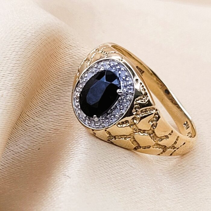 1.18ct Sapphire & Diamond Statement Ring 9ct Yellow Gold from Ace Jewellery, Leeds