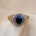 1.18ct Sapphire & Diamond Statement Ring 9ct Yellow Gold from Ace Jewellery, Leeds
