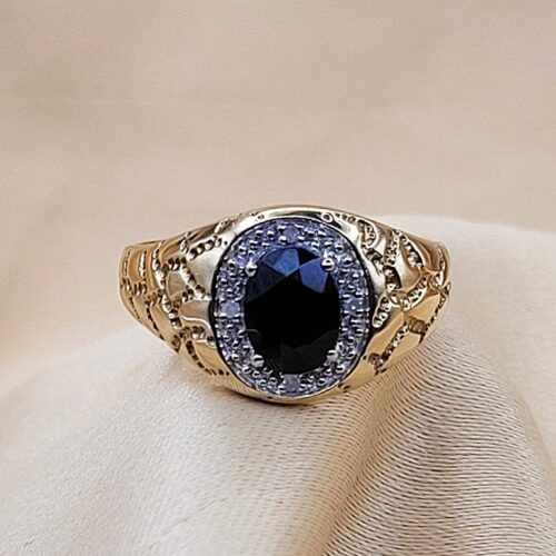 1.18ct Sapphire & Diamond Statement Ring 9ct Yellow Gold from Ace Jewellery, Leeds